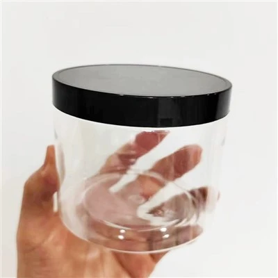 Barattoli di plastica da 480 ml con coperchi neri