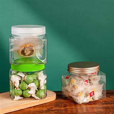 Barattoli di plastica trasparente riutilizzabili